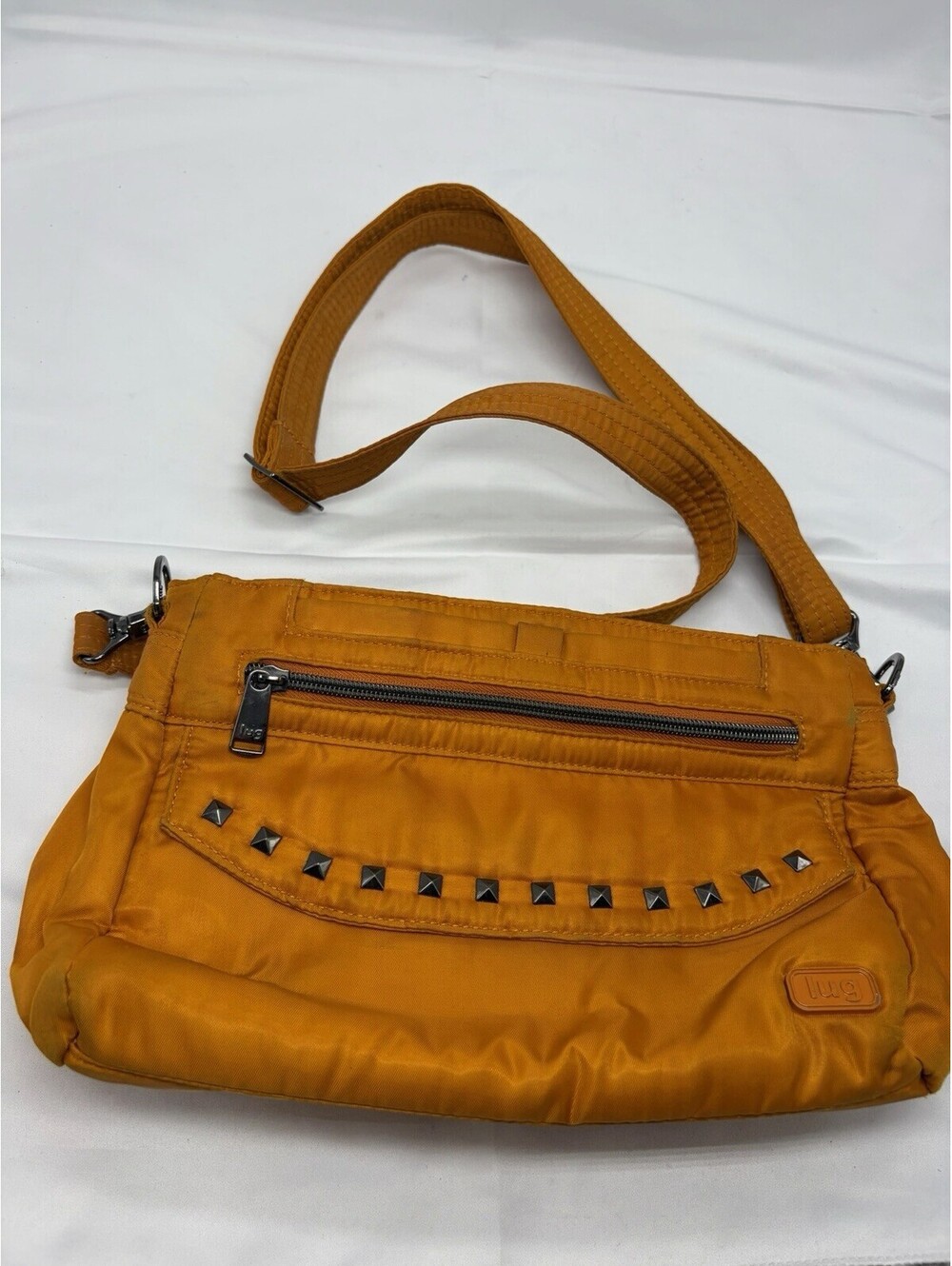 Lug PAcer Crossbody Bag With Stud Details & Multiple Zipper Compartments